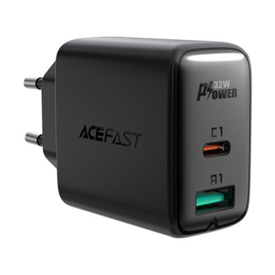 Зарядное устройство ACEFAST A5 PD32W(USB-C+USB-A) dual port charger Black (AFA5B) AFA5B фото