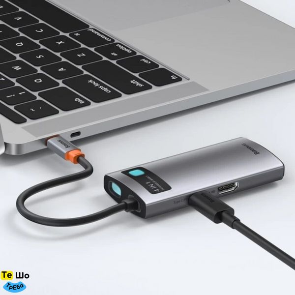 USB-Hub Baseus Metal Gleam Series 4-in-1 Multifunctional （Type-C to HDMI*1+USB3.0*1+USB2.0*1+PD*1） CAHUB-CY0G фото