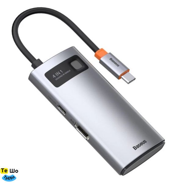 USB-Hub Baseus Metal Gleam Series 4-in-1 Multifunctional （Type-C to HDMI*1+USB3.0*1+USB2.0*1+PD*1） CAHUB-CY0G фото