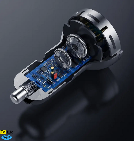 Автомобильное зарядное устройство Baseus Digital Display Dual USB 4.8A Car Charger 24W Silver CCBX-0S фото