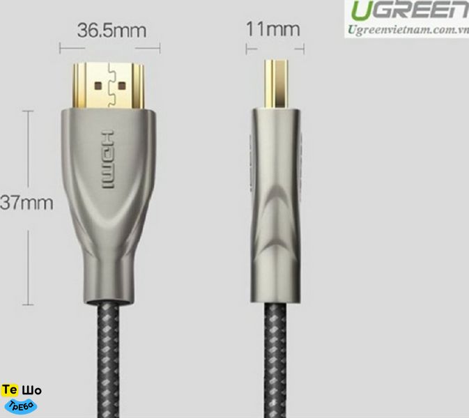 Кабель UGREEN HD131 HDMI Carbon Fiber Zinc Alloy Cable 2m (Gray) (UGR-50108) UGR-50108 фото