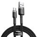 Кабель Baseus Cafule Cable USB For Type-C 3A 0.5m Gray+Black CATKLF-AG1 фото 1