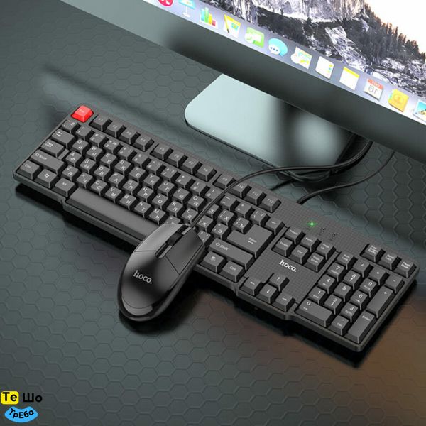 Мышь + Клавиатура HOCO GM16 Business keyboard and mouse set Black 6931474756886 фото