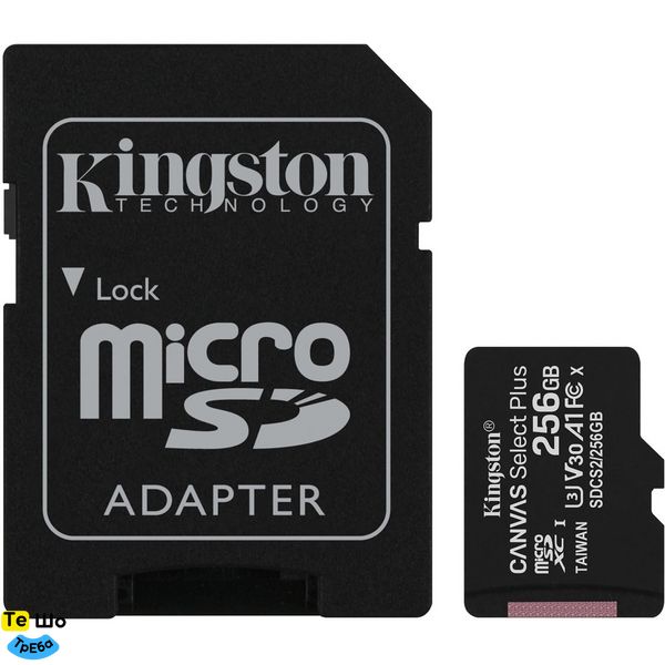 Карта пам'яті Kingston Canvas Select Plus 256Gb А1(adapter SD)(SDCS2/256GB) SDCS2/256GB фото