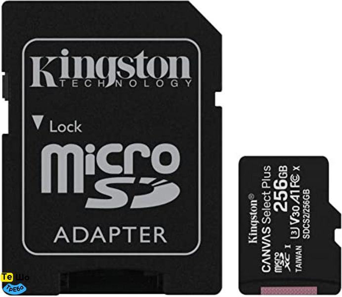 Карта пам'яті Kingston Canvas Select Plus 256Gb А1(adapter SD)(SDCS2/256GB) SDCS2/256GB фото