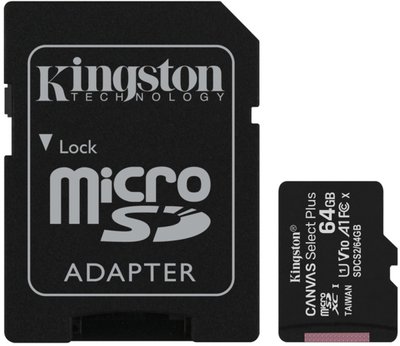 Карта пам'яті Kingston Canvas Select Plus 64Gb А1(adapter SD)(SDCS2/64GB) SDCS2/64GB фото