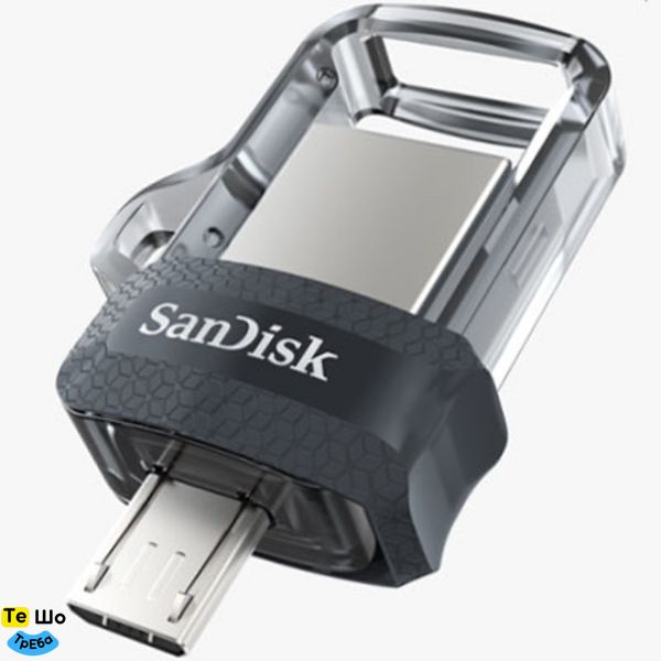 Флеш пам'ять SanDisk USB 3.0 Ultra Dual OTG 64Gb (SDDD3-064G-G46) SDDD3-064G-G46 фото