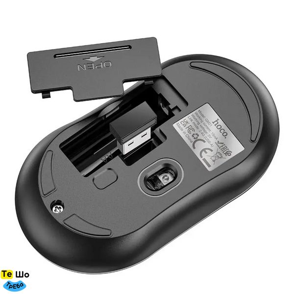 Миша Hoco GM21 Platinum 2.4G business wireless mouse Black Yellow 6931474790941 фото