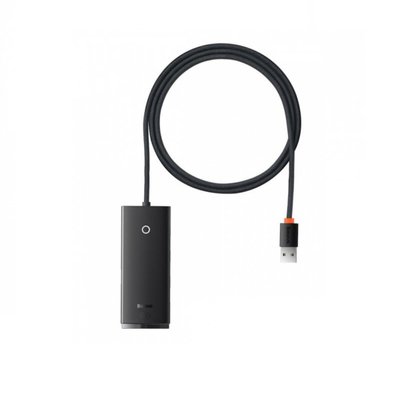 USB-Hub Baseus Lite Series 4-Port USB-A HUB Adapter (USB-A to USB 3.0*4 ) 1m Black WKQX030101 фото