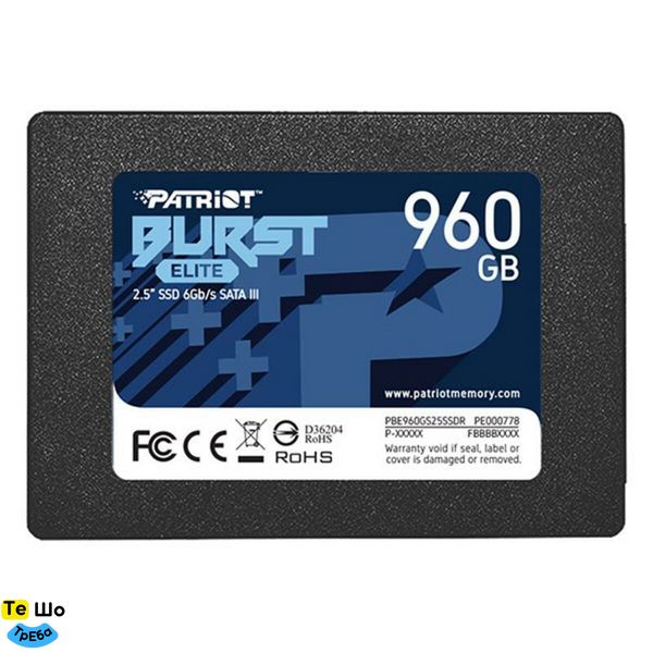 SSD Patriot Burst Elite 960GB 2.5" 7mm SATAIII TLC 3D PBE960GS25SSDR фото