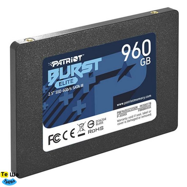 SSD Patriot Burst Elite 960GB 2.5" 7mm SATAIII TLC 3D PBE960GS25SSDR фото