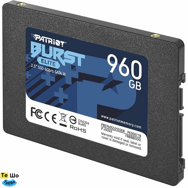 SSD Patriot Burst Elite 960GB 2.5" 7mm SATAIII TLC 3D PBE960GS25SSDR фото