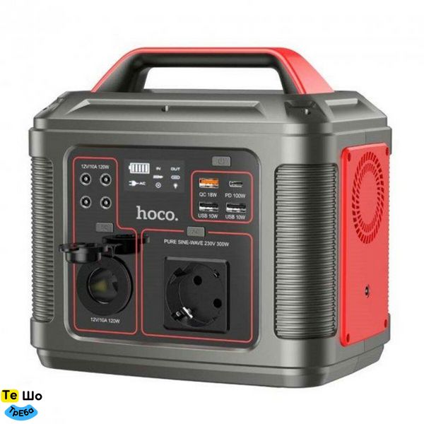 Портативна Зарядная станция HOCO DB28 300W Iron Gray+Red 6931474781987 фото