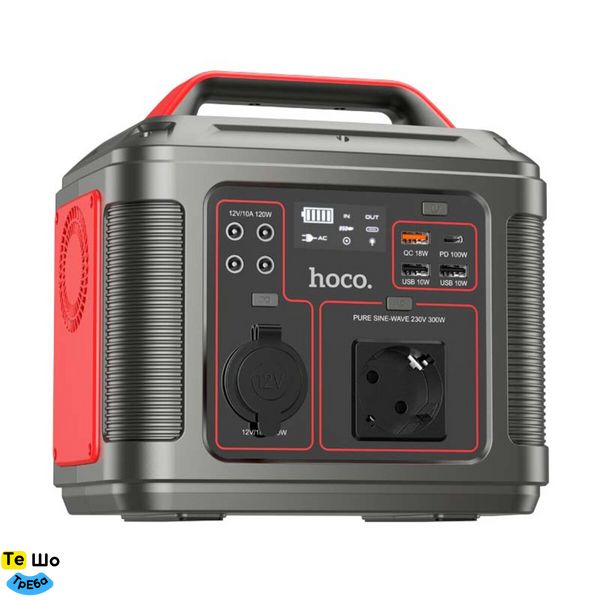 Портативна Зарядная станция HOCO DB28 300W Iron Gray+Red 6931474781987 фото