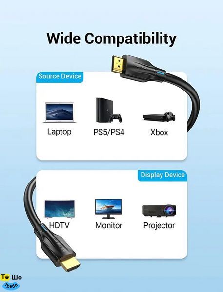 Кабель Vention HDMI-HDMI, 2 м, v2.1 (AANBH) AANBH фото