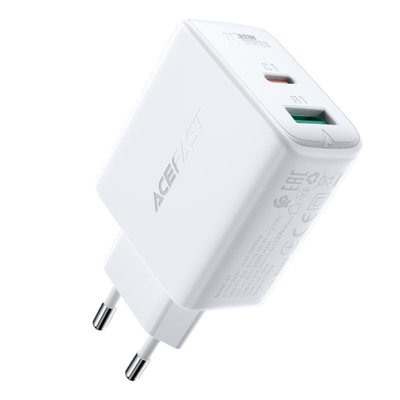 Зарядное устройство ACEFAST A5 PD32W(USB-C+USB-A) dual port charger White (AFA5W) AFA5W фото