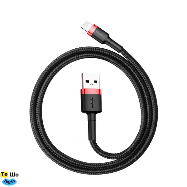Кабель Baseus Cafule Cable USB For Lightning 2.4A 0.5m Red+Black CALKLF-A19 фото