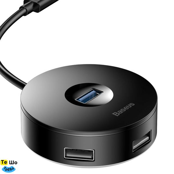 USB-Hub Baseus round box HUB adapter（USB3.0 to USB3.0*1+USB2.0*3）1m Black CAHUB-U01 фото
