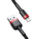 Кабель Baseus Cafule Cable USB For Lightning 2.4A 0.5m Red+Black CALKLF-A19 фото 1