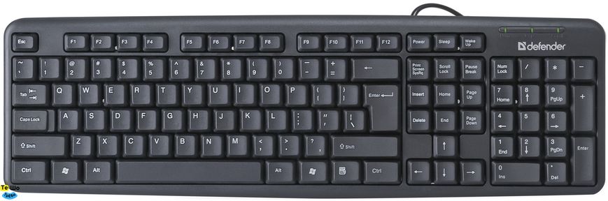 Клавиатура Defender Element HB-520 B, 104+3 кн., UA, USB, чорна 45529_Defender фото