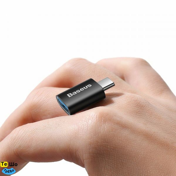 Адаптер Baseus Ingenuity Series Mini OTG Adaptor Type-C to USB-A 3.1 Black ZJJQ000001 фото