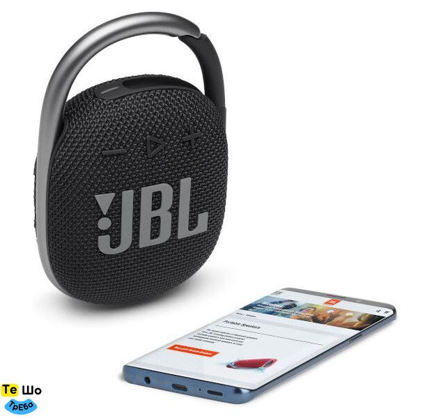 Портативна колонка JBL Clip 4 Black JBLCLIP4BLK фото