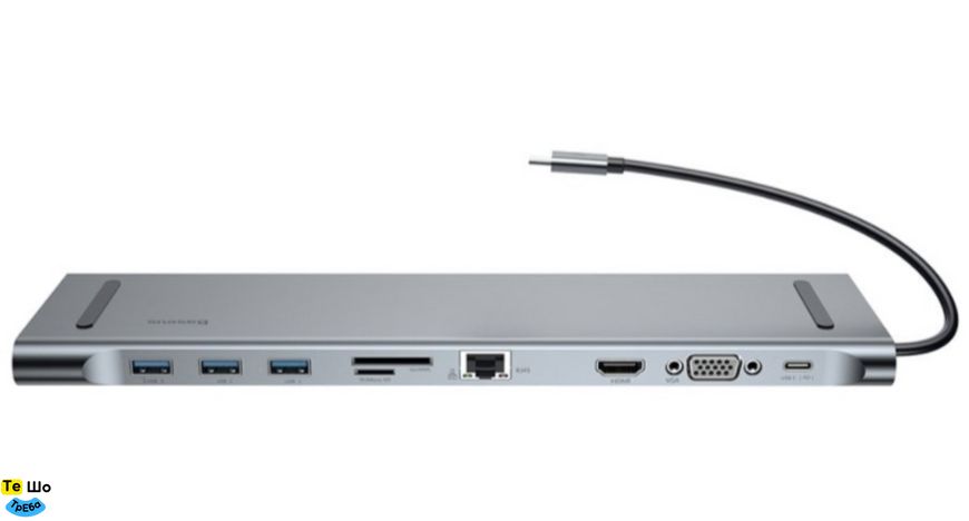 USB-Hub Baseus Enjoyment Series Type-C Notebook HUB Adapter （GrayPD/HDMI/VGA/RJ45/SD/USB*3/Adapter ) CATSX-F0G фото