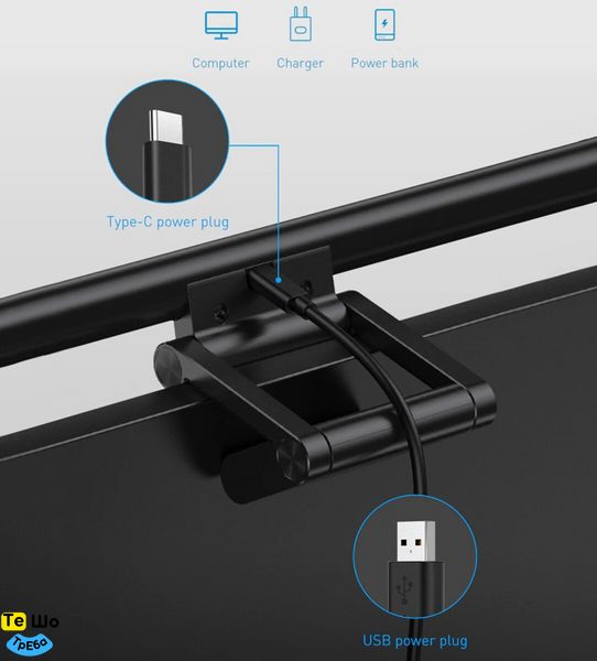 Лампа для монитора Baseus i-wok Series USB Asymmetric Light Source Screen Hanging Light (fighting) Pro Black DGIWK-P01 фото