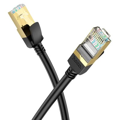 Кабель HOCO US02 Level pure copper gigabit ethernet cable(L=5M) Black 6931474761972 фото