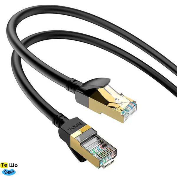 Кабель HOCO US02 Level pure copper gigabit ethernet cable(L=5M) Black 6931474761972 фото