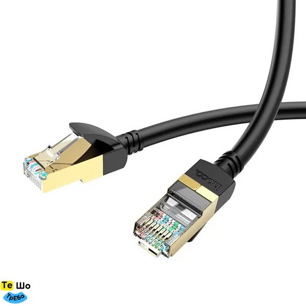 Кабель HOCO US02 Level pure copper gigabit ethernet cable(L=5M) Black 6931474761972 фото