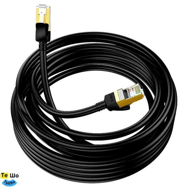 Кабель HOCO US02 Level pure copper gigabit ethernet cable(L=5M) Black 6931474761972 фото