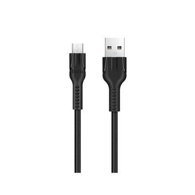 Кабель HOCO U31 USB to Type-C 2.4A, 1m, nylon, TPE connectors, Black 6957531053958 фото