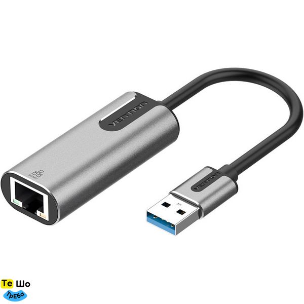 Адаптер Vention USB 3.0-A to Gigabit Ethernet Adapter Gray 0.15M Aluminum Alloy Type (CEWHB) CEWHB фото