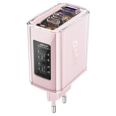 Зарядное устройство ACEFAST A45 Sparkling series PD65W GaN (2*USB-C+USB-A) charger Cherry blossom (AFA45CB) AFA45CB фото