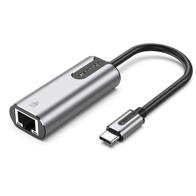 Адаптер Vention USB-C to Gigabit Ethernet Adapter 0.15M Gray Aluminum Alloy Type (CFNHB) CFNHB фото