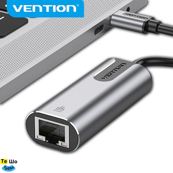 Адаптер Vention USB-C to Gigabit Ethernet Adapter 0.15M Gray Aluminum Alloy Type (CFNHB) CFNHB фото