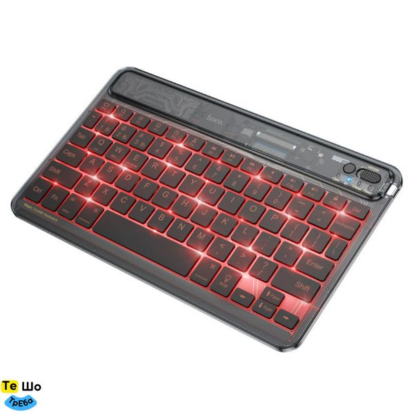 Клавіатура HOCO S55 Transparent Discovery edition wireless BT keyboard Dark Night Black 6931474778857 фото