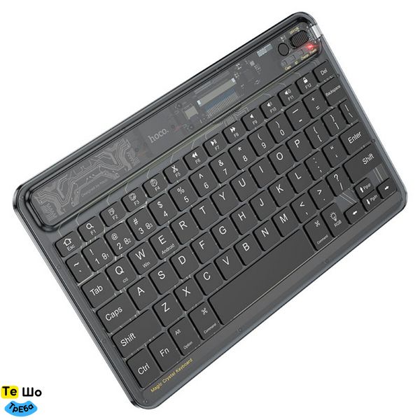 Клавиатура HOCO S55 Transparent Discovery edition wireless BT keyboard Dark Night Black 6931474778857 фото