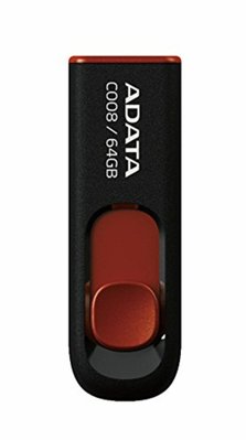 Флеш пам'ять A-DATA USB 2.0 C008 64Gb Black/Red (AC008-64G-RKD) AC008-64G-RKD фото