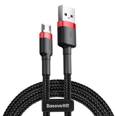 Кабель Baseus Cafule Cable USB For Micro 2.4A 1m Red+Black CAMKLF-B91 фото