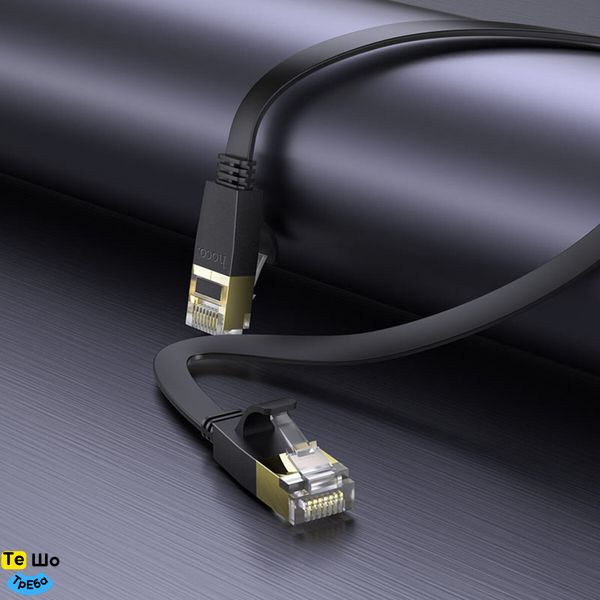 Кабель HOCO US07 General pure copper flat network cable(L=3M) Black 6931474780690 фото