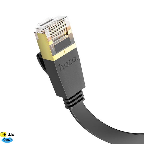 Кабель HOCO US07 General pure copper flat network cable(L=3M) Black 6931474780690 фото