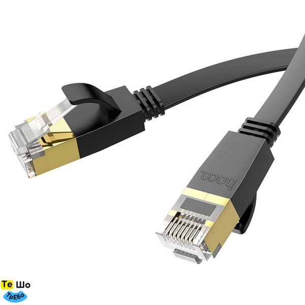 Кабель HOCO US07 General pure copper flat network cable(L=3M) Black 6931474780690 фото