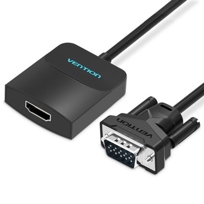 Адаптер Vention VGA to HDMI Converter with Female Micro USB and Audio Port 0.15M Black (ACNBB) ACNBB фото