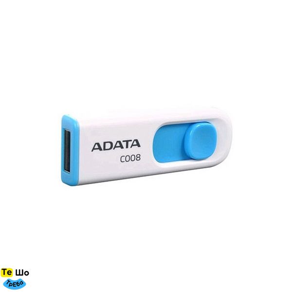 Флеш пам'ять A-DATA USB 2.0 C008 64Gb White/Blue (AC008-64G-RWE) AC008-64G-RWE фото