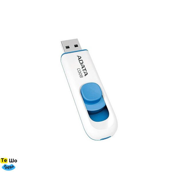 Флеш пам'ять A-DATA USB 2.0 C008 64Gb White/Blue (AC008-64G-RWE) AC008-64G-RWE фото