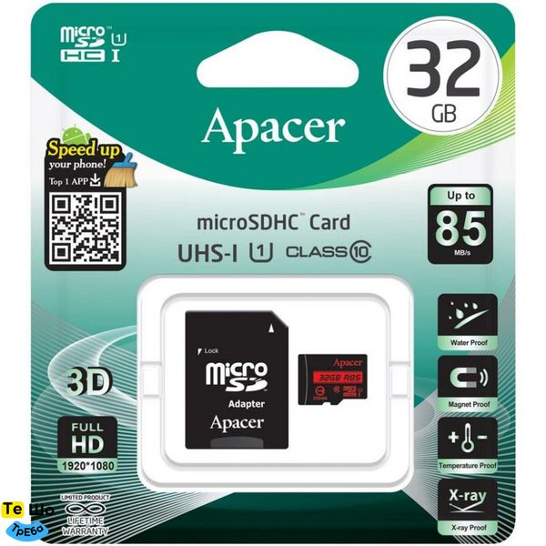 Карта памяти Apacer 32Gb (adapter SD)(AP32GMCSH10U5-R) AP32GMCSH10U5-R фото