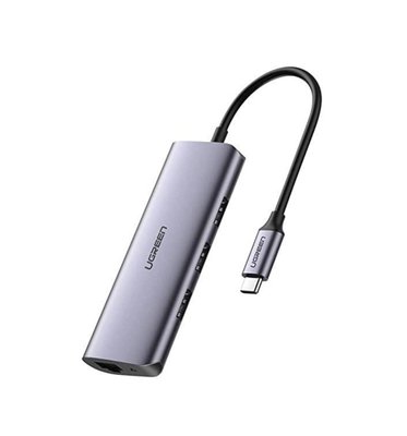 Хаб UGREEN CM252 USB-C to 3xUSB 3.0+RJ45+USB-C Multifunction Adapter (UGR-60718) UGR-60718 фото