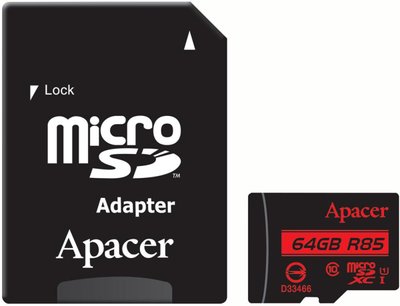 Карта пам'яті Apacer 64Gb (adapter SD)(AP64GMCSX10U5-R) AP64GMCSX10U5-R фото
